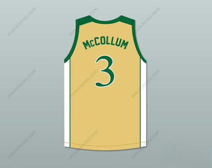 CUSTOM ANY Name Number CJ MCCOLLUM 3 GLENOAK HIGH SCHOOL GOLD BASKETBALL JERSEY 2 Top Stitched S-6XL