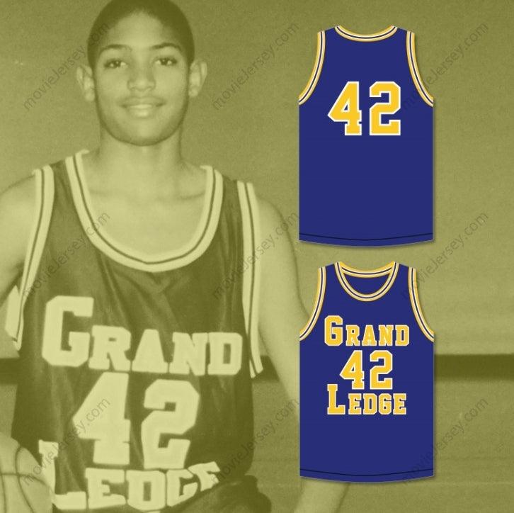 PERSONALIZA cualquier nombre y número AL HORFORD 42 GRAND LEDGE HIGH SCHOOL COMETS CAMISETA DE BALONCESTO AZUL MARINO 1 Top Cosido S-6XL