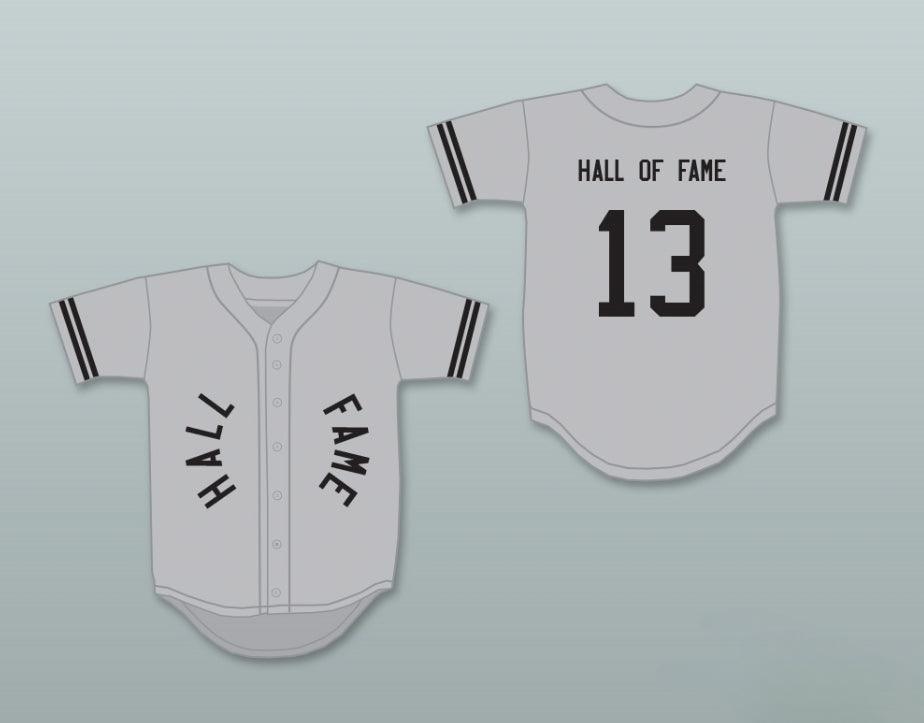 Personalizado Cualquier Nombre Número SALÓN DE LA FAMA 13 CAMISETA DE BÉISBOL GRIS Cosida S-6XL