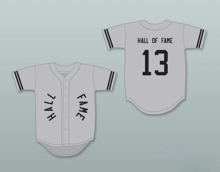 Personalizado Cualquier Nombre Número SALÓN DE LA FAMA 13 CAMISETA DE BÉISBOL GRIS Cosida S-6XL