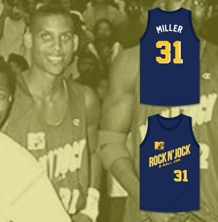 PERSONALIZA CUALQUIER Nombre Número REGGIE MILLER 31 JERSEY BALONCESTO VIOLATORS SEGUNDO ANUAL ROCK N' JOCK B-BALL JAM 1992 Cosido Superior S-6XL