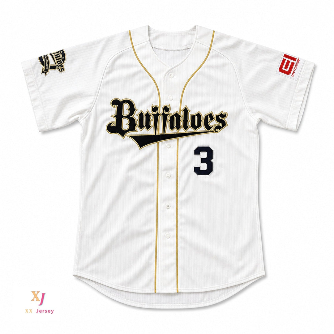 Personalizado Cualquier Nombre Número LEE S.Y. 3 ORIX BUFFALOES CAMISETA DE BÉISBOL CON PARCHES Cosido Superior S-6XL