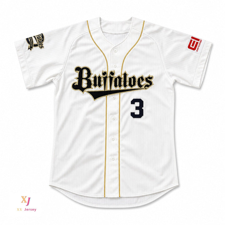 Personalizado Cualquier Nombre Número LEE S.Y. 3 ORIX BUFFALOES CAMISETA DE BÉISBOL CON PARCHES Cosido Superior S-6XL