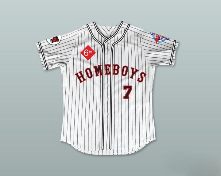 Custom Any Name Number KENNY LOFTON 7 HOMEBOYS PINSTRIPED BASEBALL JERSEY 6TH ANNUAL ROCK N' JOCK SOFTBALL CHALLENGE 1995 Top Stitched S-6XL