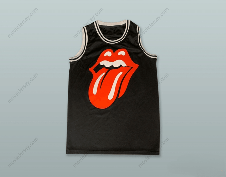 CAMISETA DE BALONCESTO PERSONALIZADA CON CUALQUIER Nombre Número ROLLING STONES 62 NEGRA Costuras Reforzadas Tallas S-6XL