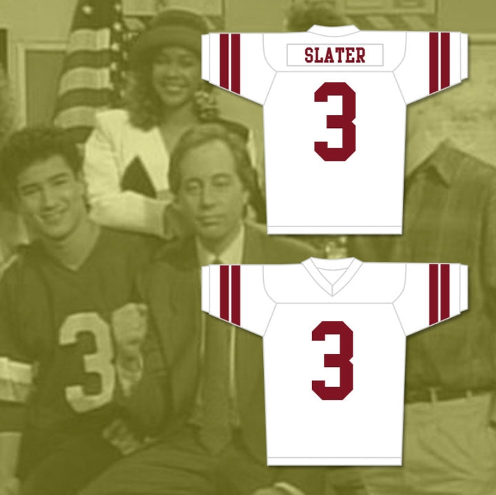 PERSONALIZADO Cualquier Nombre Número SALVADOS POR LA CAMPANA AC SLATER 3 BAYSIDE TIGERS Camiseta de Fútbol Bordada Tallas S-6XL