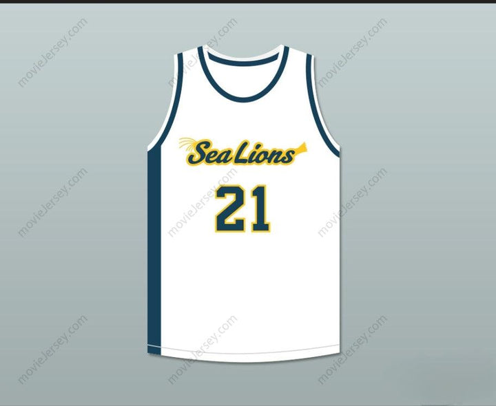 PERSONALIZA Cualquier Nombre Número EVAN WHITBOURNE 21 CAMISETA DE BALONCESTO MALIBU VISTA HIGH SCHOOL SEA LIONS A POR ELLO: LUCHA HASTA EL FINAL Costuras decorativas S-6XL