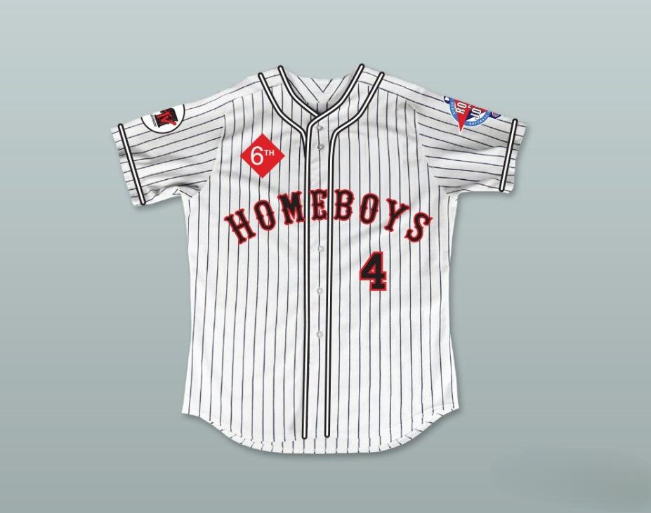 Custom Any Name Number SCOTT WOLF 4 HOMEBOYS PINSTRIPED BASEBALL JERSEY 6TH ANNUAL ROCK N' JOCK SOFTBALL CHALLENGE 1995 Top Stitched S-6XL