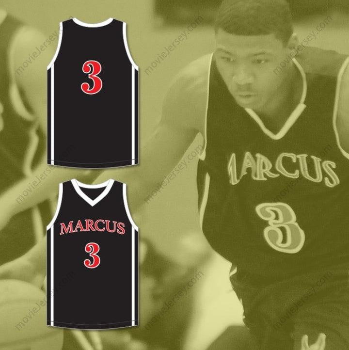PERSONALIZA Cualquier Nombre Número MARCUS SMART 3 EDWARD S. MARCUS HIGH SCHOOL MARAUDERS CAMISETA DE BALONCESTO NEGRA 1 Costura Superior S-6XL