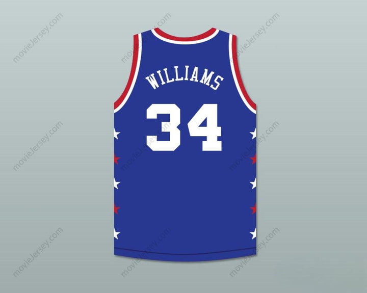 PERSONALIZA Cualquier Nombre Número JOHN WILLIAMS 34 MAGIC JOHNSON BALONCESTO AZUL DEL PARTIDO DE LAS ESTRELLAS CAMISETA 1988 EVENTO BENÉFICO MAGIA DE UNA NOCHE DE VERANO Costura Superior S-6XL