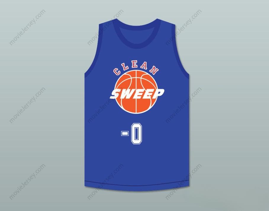 CUSTOM ANY Name Number ERNEST P. WORRELL 0 CLEAN SWEEP BLUE BASKETBALL JERSEY SLAM DUNK ERNEST 1 Top Stitched S-6XL