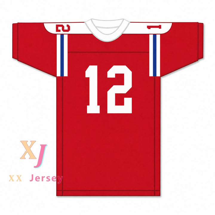 CAMISETA DE FÚTBOL ROJA DE SECUNDARIA PERSONALIZADA WOODLAWN TERRY BRADSHAW 12 Cosida S-6XL