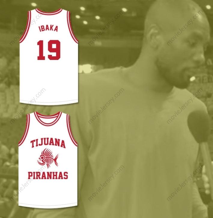 PERSONALIZA Cualquier Nombre Número SERGE IBAKA 19 TIJUANA PIRANHAS BLANCA CAMISETA DE BALONCESTO EQUIPO DE EXPANSIÓN MEXICANO Con Costura Superior S-6XL