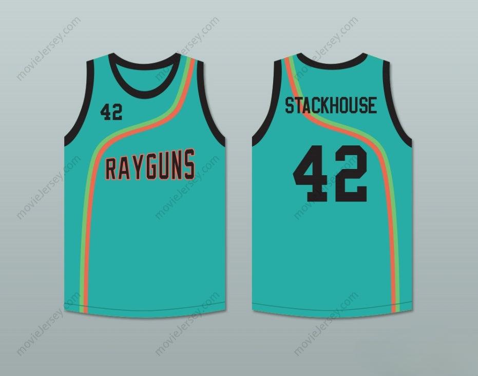 CUSTOM ANY Name Number JERRY STACKHOUSE 42 ROSWELL RAYGUNS TEAL BASKETBALL JERSEY Top Stitched S-6XL