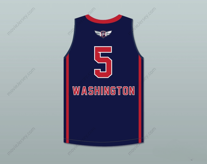 CUSTOM ANY Name Number P. J. WASHINGTON 5  PREP NAVY BLUE BASKETBALL JERSEY 2 Top Stitched S-6XL