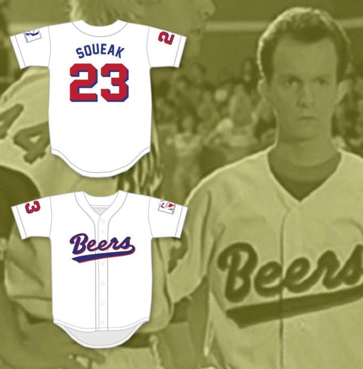 Custom Any Name Number KENNY 'SQUEAK' SCOLARI 23  BEERS BASEKETBALL WHITE BASEBALL JERSEY Top Stitched S-6XL