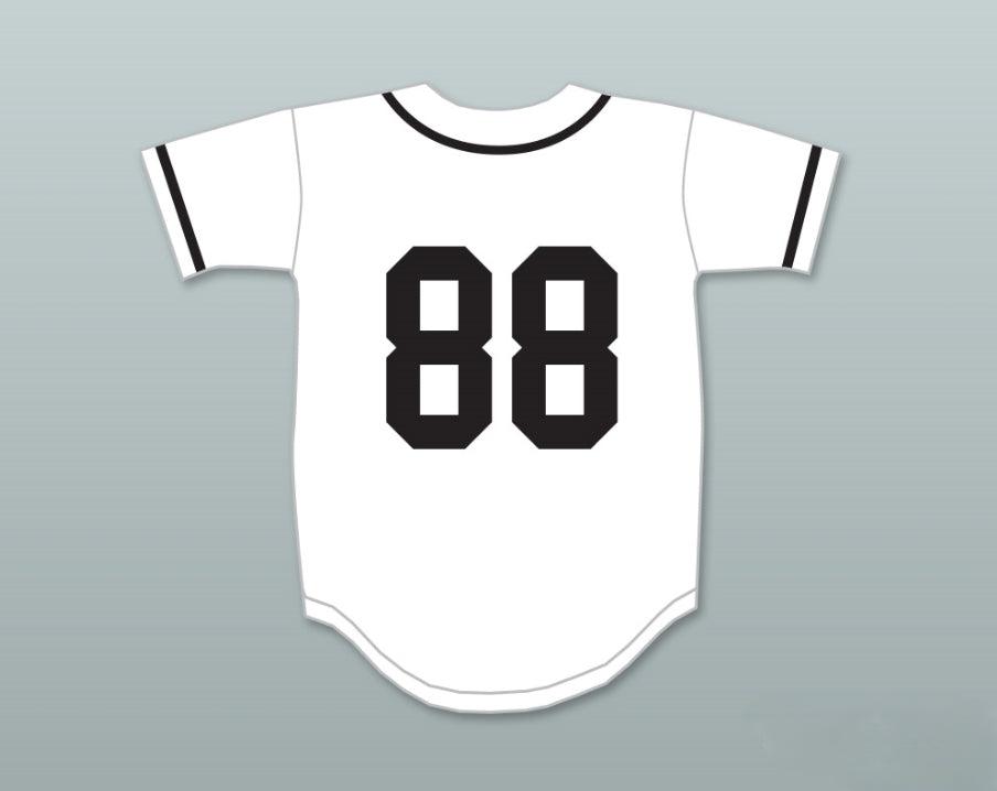 Camiseta de béisbol CROOKLYN NEGRA SOBRE BLANCO personalizada con CUALQUIER NOMBRE O NÚMERO, con costura superior, tallas S-6XL