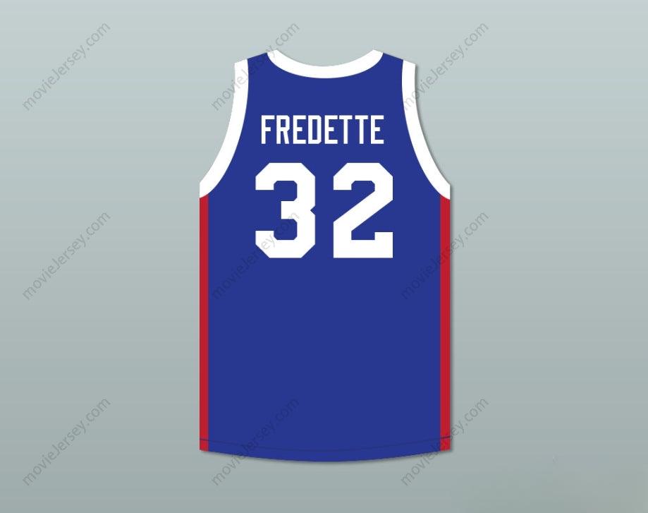 PERSONALIZA Cualquier Nombre Número JIMMER FREDETTE 32 SHANGHAI SHARKS ALTERNATE AZUL JERSEY DE BALONCESTO CON PARCHE CBA Cosido S-6XL