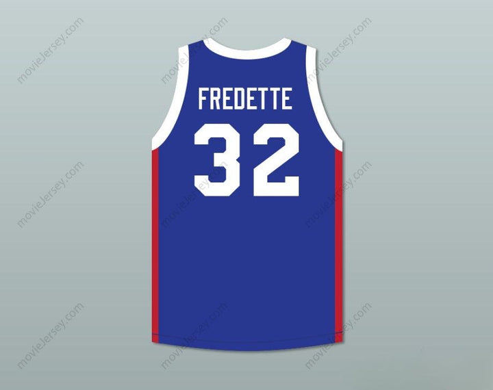 PERSONALIZA Cualquier Nombre Número JIMMER FREDETTE 32 SHANGHAI SHARKS ALTERNATE AZUL JERSEY DE BALONCESTO CON PARCHE CBA Cosido S-6XL