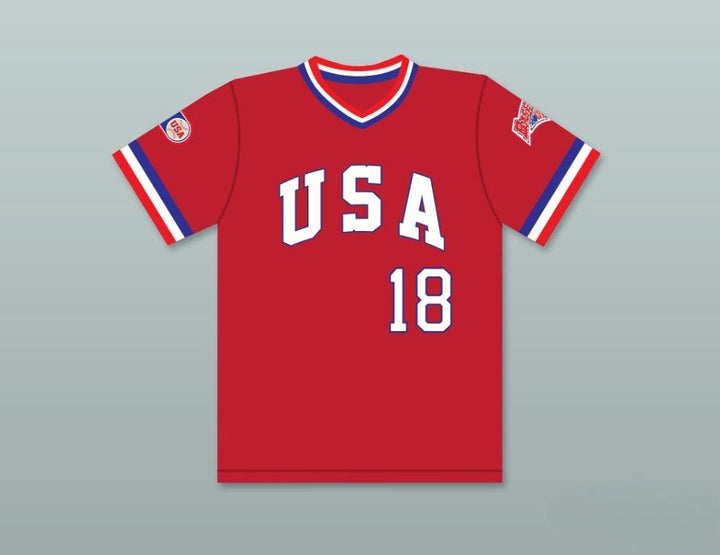 Camiseta de béisbol con nombre y número personalizados JOHN HOOVER 18 1984 USA TEAM, cosida, talla S-6XL