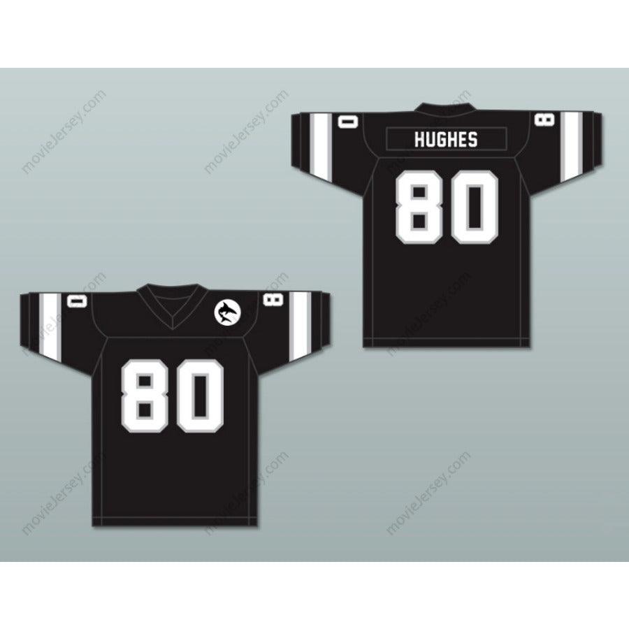 CAMISETA DE FÚTBOL AMERICANA PERSONALIZADA CON NOMBRE Y NÚMERO 1974 WFL DENNIS HUGHES 80 JACKSONVILLE SHARKS DE VISITANTE Cosida Tallas S-6XL