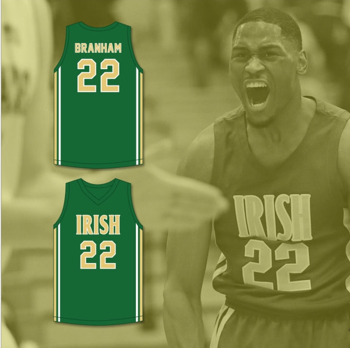 Camiseta de baloncesto verde personalizada MALAKI BRANHAM 22 ST. VINCENT–ST. MARY HIGH SCHOOL FIGHTING IRISH, cualquier nombre, 2 opciones de costura, tallas S-6XL