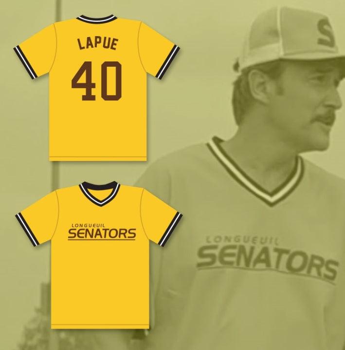 Camiseta de béisbol de la liga de cerveza de los Senadores de Longueuil, número 40, GINO LAPUE, nombre personalizado, parte superior cosida, tallas S-6XL