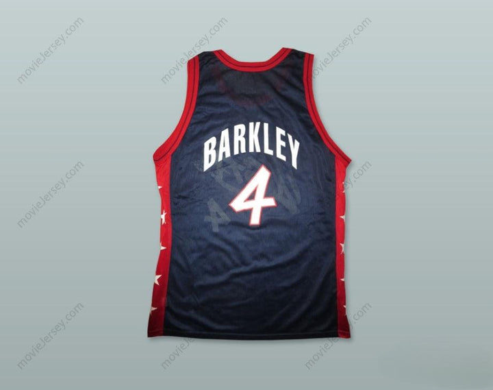 PERSONALIZADA CUALQUIER Nombre Número 1996 CHARLES BARKLEY 4 Camiseta de Baloncesto Equipo USA Visitante Cosida Tallas S-6XL