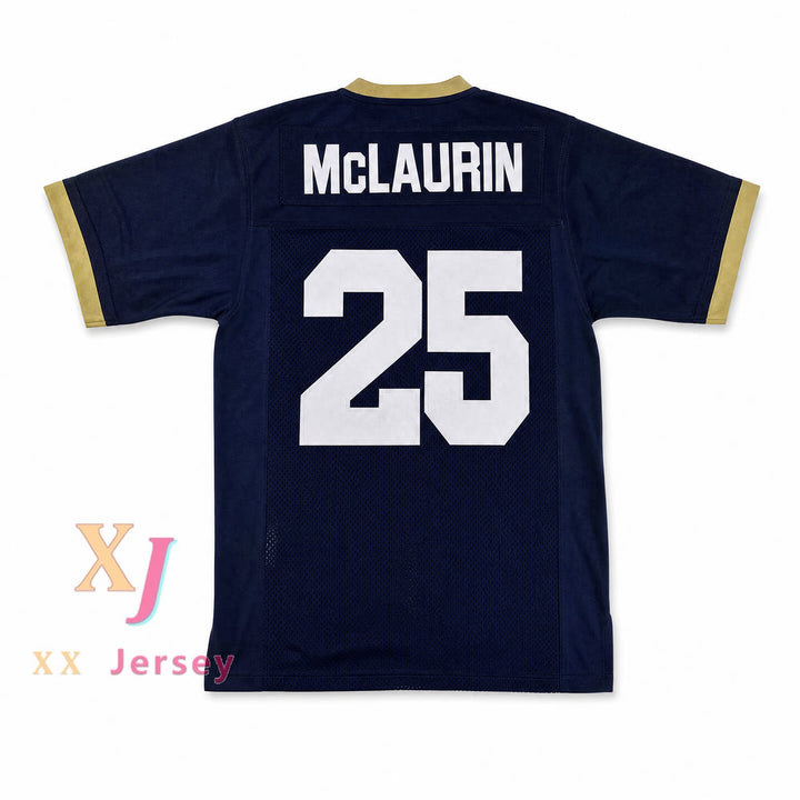 Custom Terry McLaurin 25 Cathedral High School Navy Blue Football Jersey