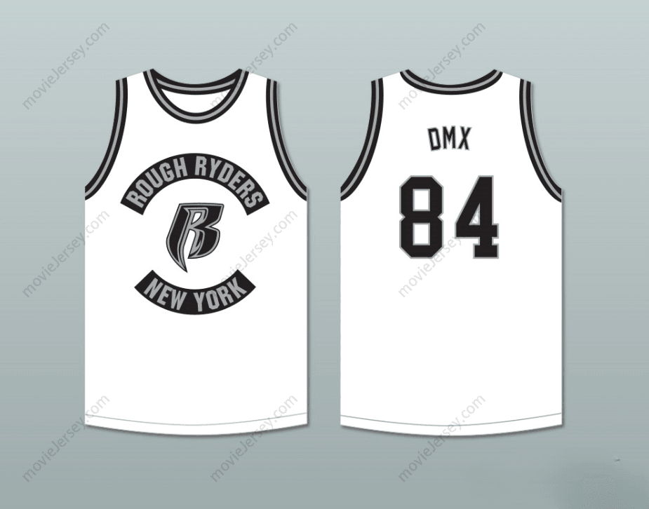 PERSONALIZA CUALQUIER Nombre Número DMX 84 ROUGH RYDERS JERSEY BALONCESTO BLANCO 3 Costuras Superiores S-6XL