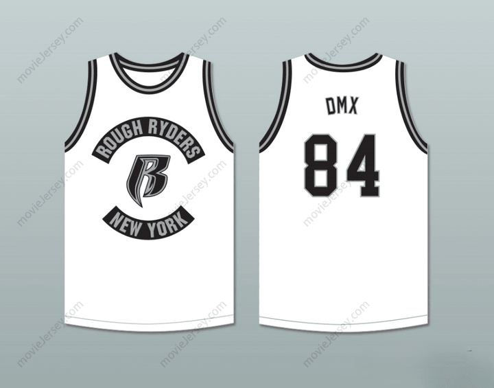 PERSONALIZA CUALQUIER Nombre Número DMX 84 ROUGH RYDERS JERSEY BALONCESTO BLANCO 3 Costuras Superiores S-6XL
