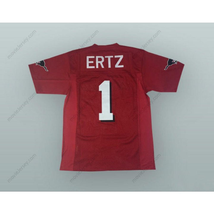 PERSONALIZA Cualquier Nombre Número ZACH ERTZ 1 MONTE VISTA HIGH SCHOOL MUSTANGS ROJO CAMISETA DE FÚTBOL Superior Cosido S-6XL