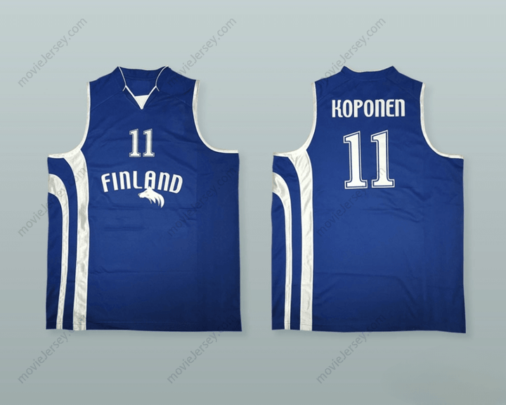 PERSONALIZA cualquier nombre y número de PETTERI KOPONEN 11 FINLANDIA CAMISETA DE BALONCESTO Cosido S-6XL