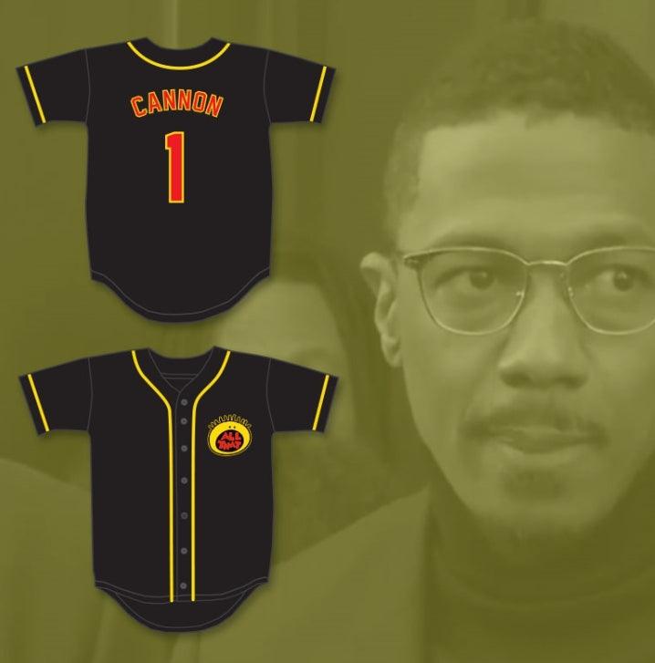 Camiseta de béisbol negra con botones NICK CANNON 1 ALL THAT personalizada con cualquier nombre y número, tallas S-6XL