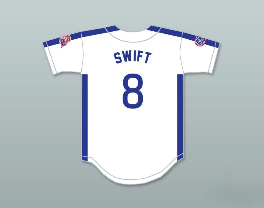 Camiseta de béisbol con botones y costuras en blanco del equipo de EE. UU. 1984 de BILL SWIFT 8, personalizada con cualquier nombre y número, tallas S-6XL