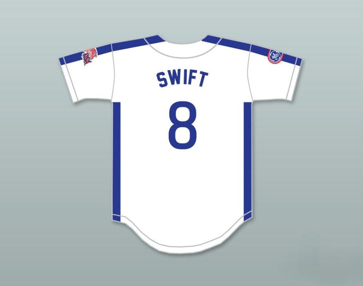 Camiseta de béisbol con botones y costuras en blanco del equipo de EE. UU. 1984 de BILL SWIFT 8, personalizada con cualquier nombre y número, tallas S-6XL
