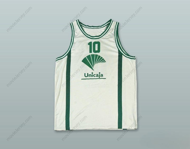 PERSONALIZA CUALQUIER Nombre Número UNICAJA BALONCESTO MÁLAGA ESPAÑA 10 CAMISETA DE BALONCESTO BLANCA Parte Superior Cosida S-6XL