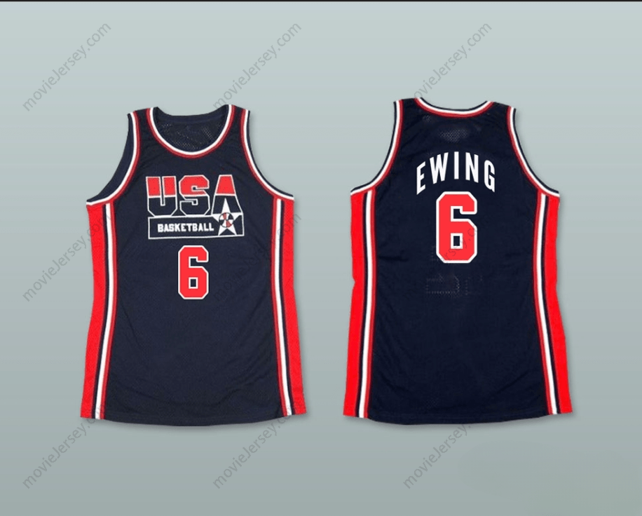 CUSTOM ANY Name Number 1992 PATRICK EWING 6 USA AWAY BASKETBALL JERSEY Top Stitched S-6XL