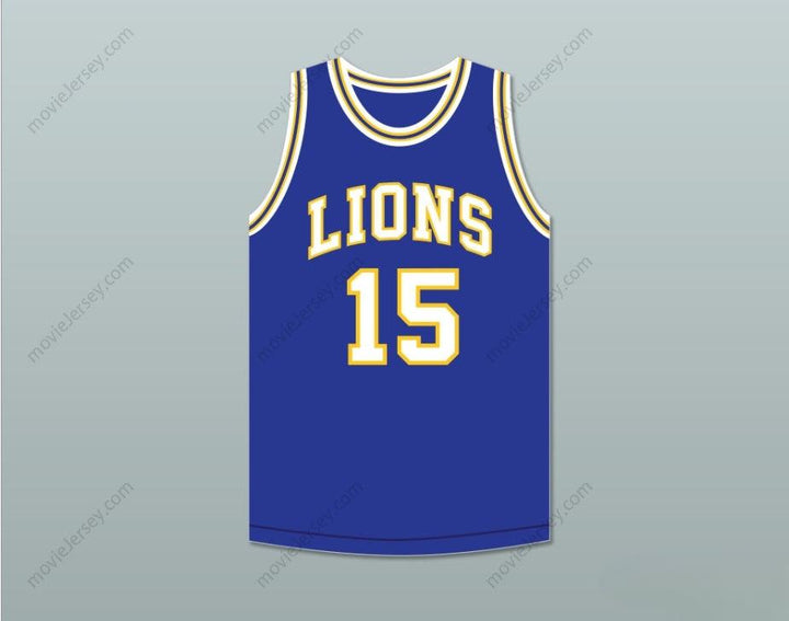 PERSONALIZADA CUALQUIER Nombre Número JEFF HORNACEK 15 LYONS TOWNSHIP HIGH SCHOOL LIONS CAMISETA BALONCESTO AZUL ROYAL 2 Costuras Superior S-6XL