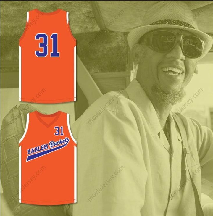 PERSONALIZA CUALQUIER Nombre Número REGGIE MILLER LIGHTS 31 HARLEM BUCKETS CAMISETA DE BALONCESTO UNCLE DREW Top Cosido S-6XL