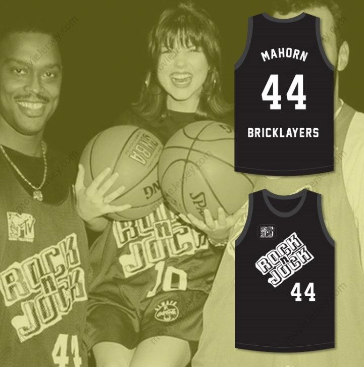 CAMISETA DE BALONCESTO PERSONALIZADA CON CUALQUIER Nombre y Número RICK MAHORN 44 BRICKLAYERS 3ER EVENTO ANUAL ROCK N' JOCK B-BALL JAM 1993 Costuras Superiores S-6XL