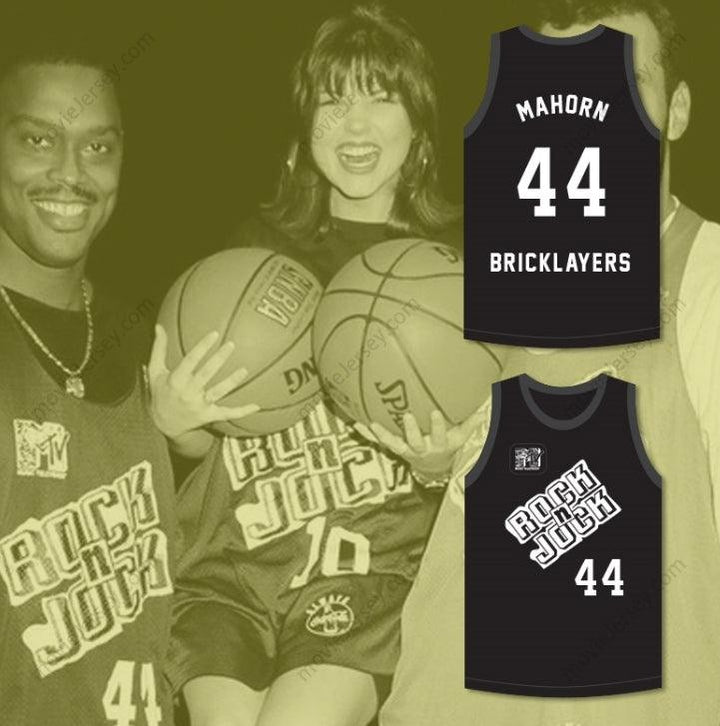 CAMISETA DE BALONCESTO PERSONALIZADA CON CUALQUIER Nombre y Número RICK MAHORN 44 BRICKLAYERS 3ER EVENTO ANUAL ROCK N' JOCK B-BALL JAM 1993 Costuras Superiores S-6XL
