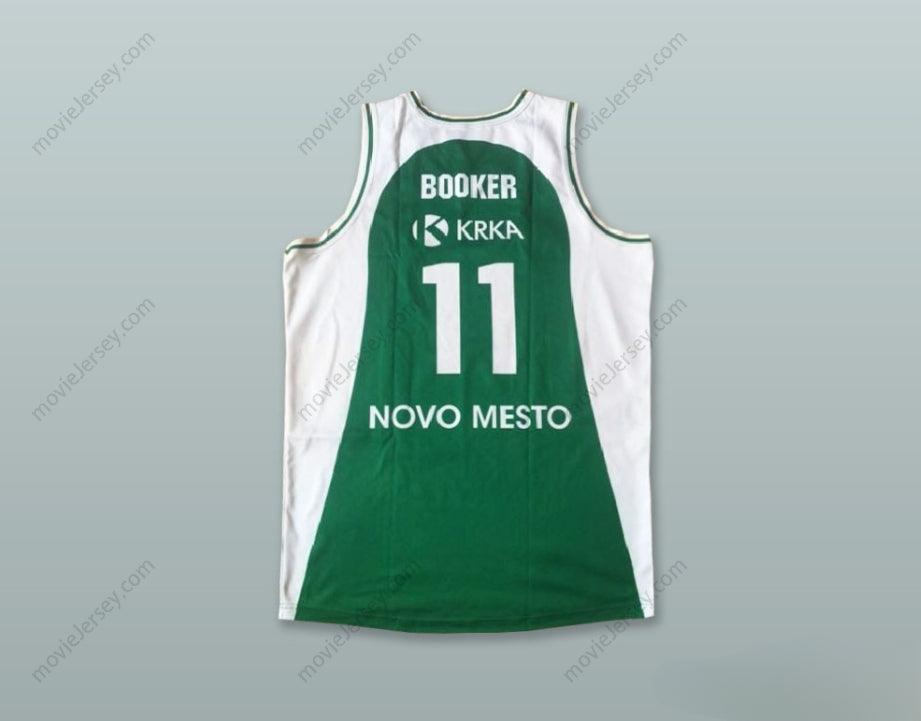 PERSONALIZADA cualquier nombre y número CAMISETA DE BALONCESTO VERDE BOOKER 11 KK KRKA NOVO MESTO ESLOVENIA, con costuras, tallas S-6XL