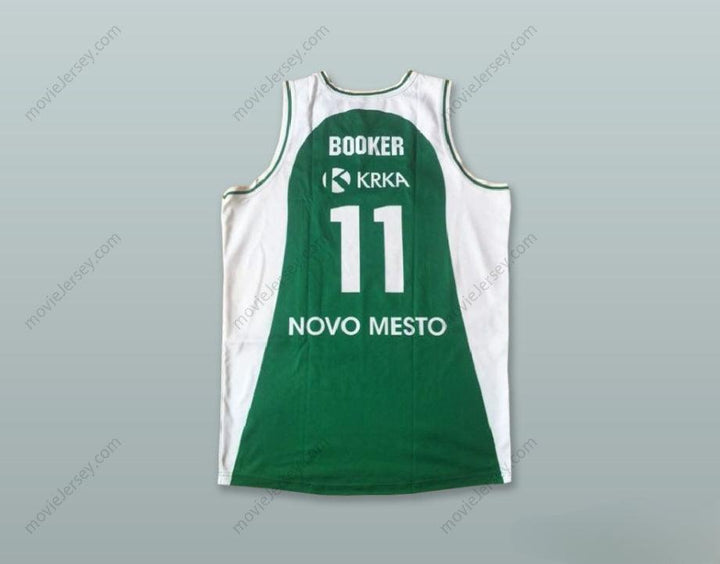 PERSONALIZADA cualquier nombre y número CAMISETA DE BALONCESTO VERDE BOOKER 11 KK KRKA NOVO MESTO ESLOVENIA, con costuras, tallas S-6XL