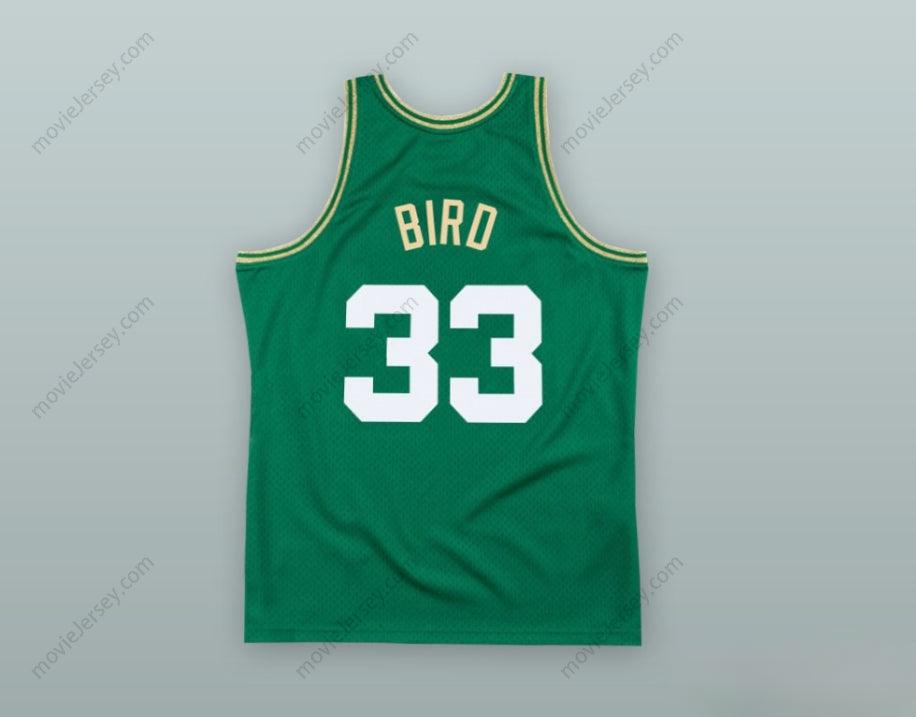 PERSONALIZA CUALQUIER Nombre Número LARRY BIRD 33 CARACTERES CHINOS CAMISETA DE BALONCESTO VERDE Parte superior Cosida S-6XL