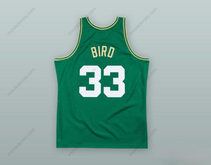 PERSONALIZA CUALQUIER Nombre Número LARRY BIRD 33 CARACTERES CHINOS CAMISETA DE BALONCESTO VERDE Parte superior Cosida S-6XL