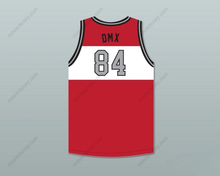 CAMISETA DE BALONCESTO ROJA DMX 84 ROUGH RYDERS, CON NOMBRE Y NÚMERO PERSONALIZABLES, COSTURA DOBLE, TALLAS S-6XL