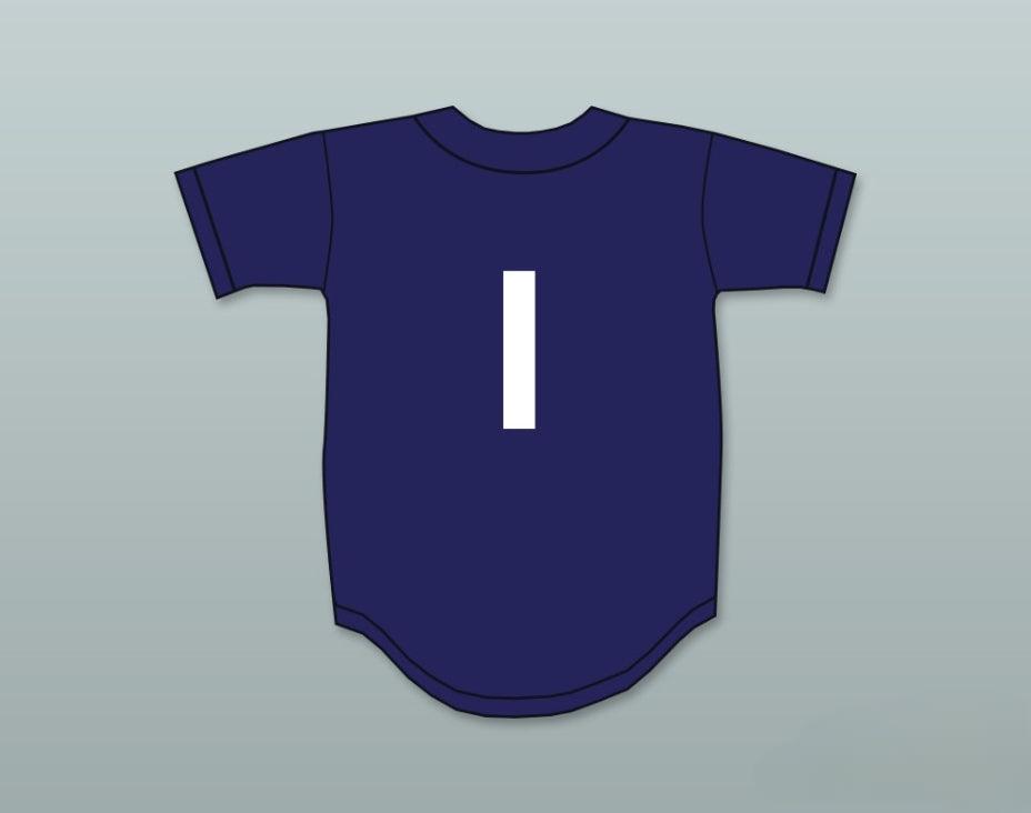 Personaliza Cualquier Nombre Número MIKE TROUT 1 CAMISETA DE BÉISBOL AZUL MARINO THUNDERBOLTS DE PREPARATORIA 1 Superior Cosido S-6XL