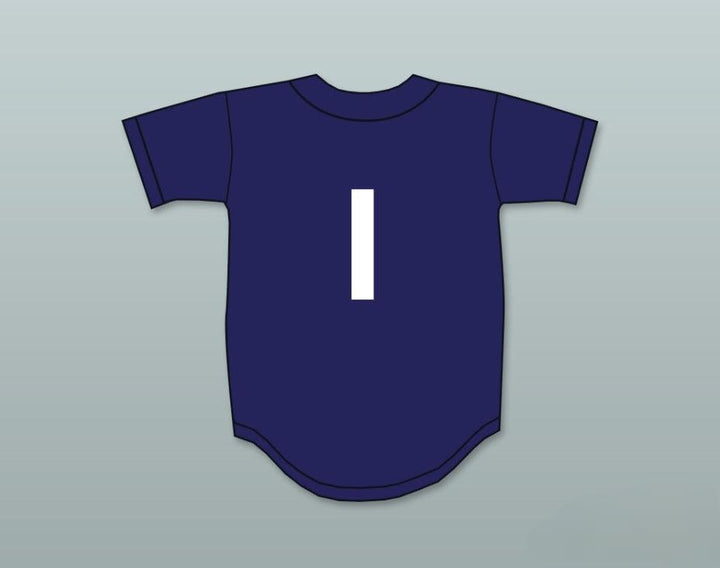 Personaliza Cualquier Nombre Número MIKE TROUT 1 CAMISETA DE BÉISBOL AZUL MARINO THUNDERBOLTS DE PREPARATORIA 1 Superior Cosido S-6XL