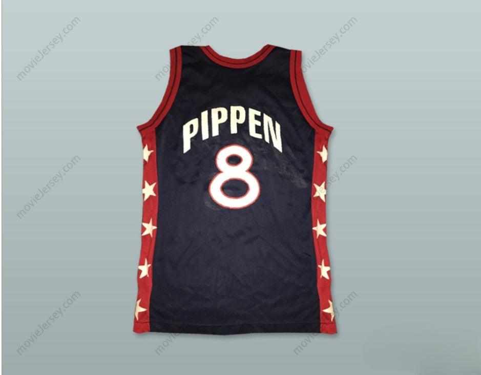 PERSONALIZA CUALQUIER Nombre Número SCOTTIE PIPPEN 8 CAMISETA DE BALONCESTO DE EE. UU. INCLUYE PARCHE DE EE. UU. Doble Costura S-6XL